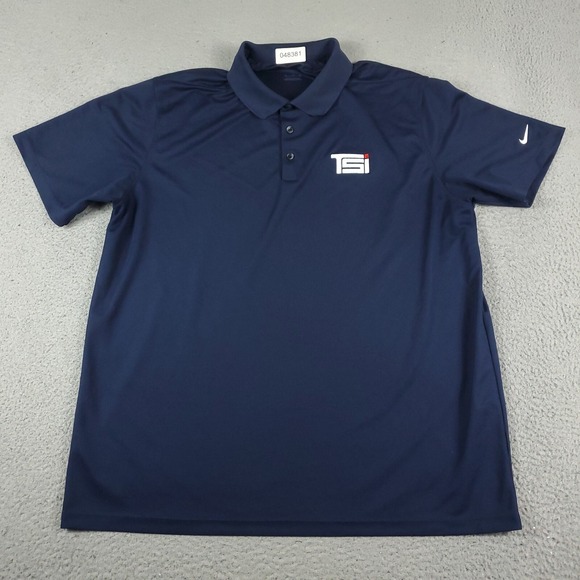 Nike Other - Nike Polo Shirt Mens XL Blue Swoosh Dri Fit Golf Casual Short Sleeve *